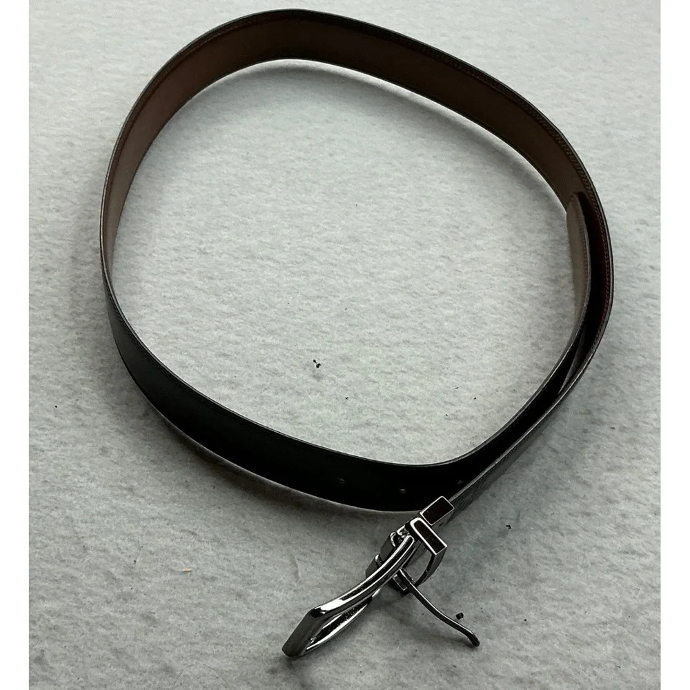 Perry‎ Ellis Reversible Belt Black Brown Swivel Buckle Size 36 Dress Casual